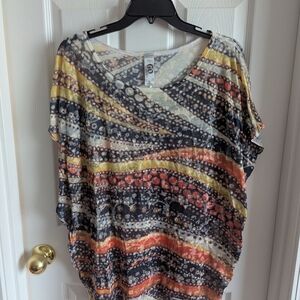 Go Couture Yellow and Orange Patterned Blouse